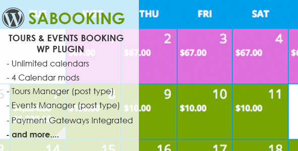 saBooking -Tours  & Events Booking WP Plugin - CodeCanyon Item for Sale