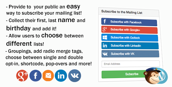 MailChimp Social WordPress - CodeCanyon Item for Sale