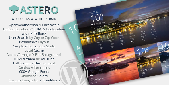 Astero WordPress Weather Plugin - CodeCanyon Item for Sale