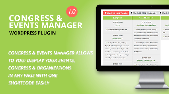 Congress and Event Manager WordPress Plugin - CodeCanyon Item for Sale