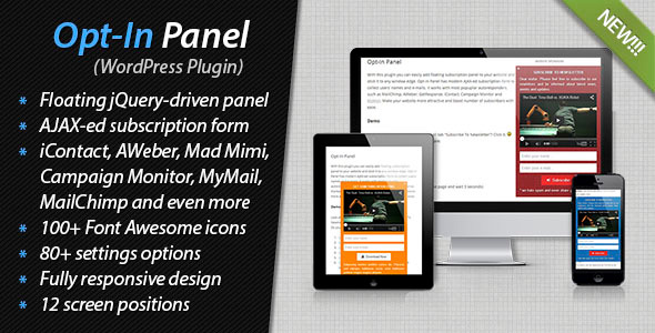 Opt-In Panel for WordPress - CodeCanyon Item for Sale