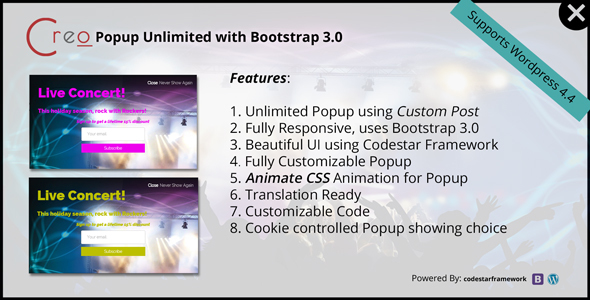 Creo Popup Unlimited with Bootstrap 3.0 - CodeCanyon Item for Sale