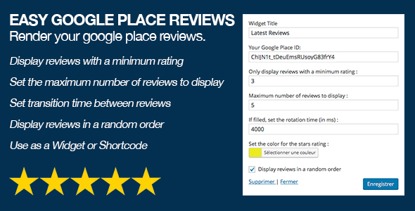 Easy Google Places Reviews - CodeCanyon Item for Sale