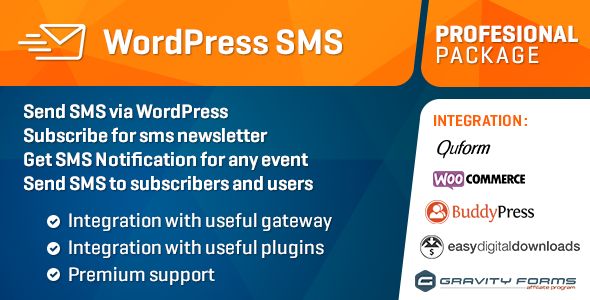 WP SMS Professional Package - CodeCanyon Item for Sale