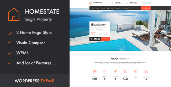 HOME STATE - Single Property Real Estate WordPress Theme - Real Estate WordPress