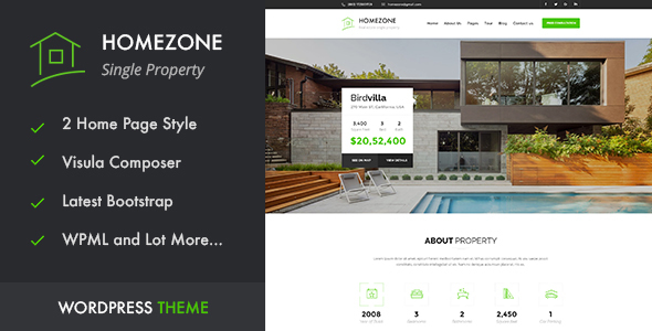 HOME ZONE - Single Property Real Estate WordPress Theme - Real Estate WordPress