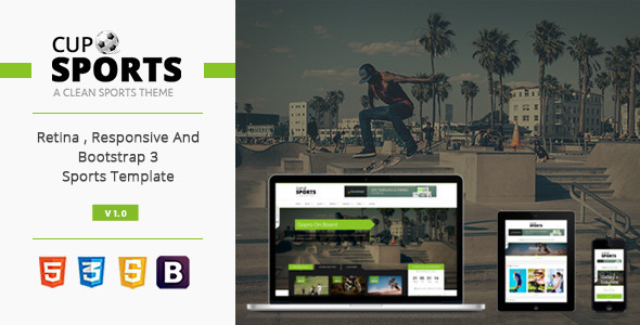 Sports Cup - Bootstrap 3 Sporting WordPress Theme - Events Entertainment