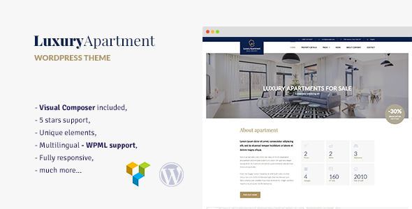 Luxury Apartment - Single property WordPress theme - Real Estate WordPress