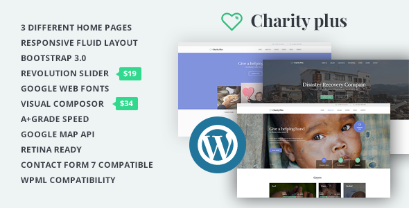 CharityPlus - WordPress Multipurpose Theme For Non-Profit Organizations - Charity Nonprofit