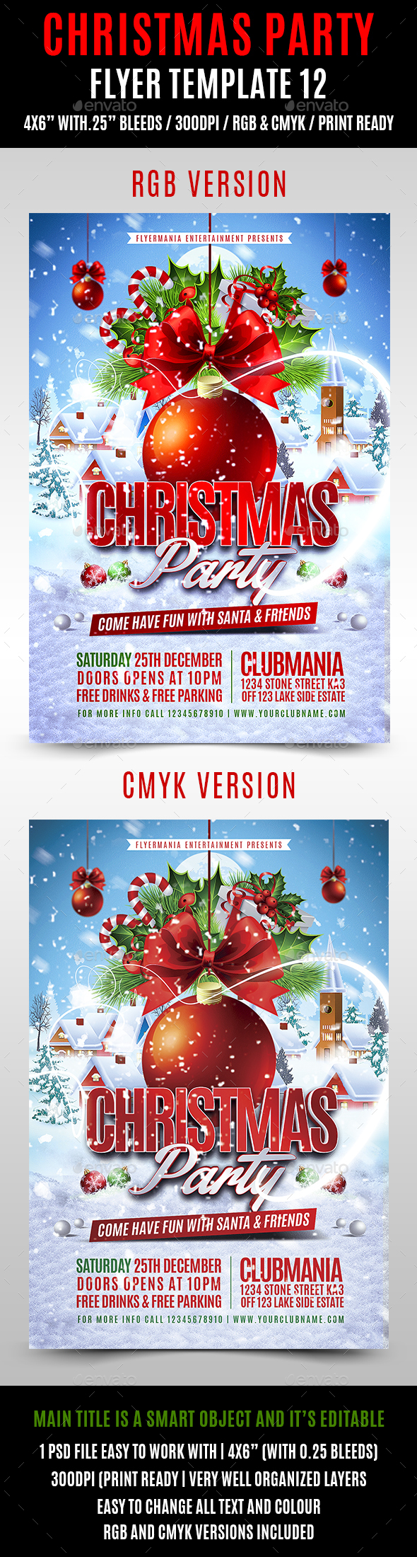 Christmas Party Flyer Template 12 - Flyers Print Templates