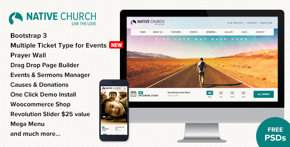 NativeChurch - Multi Purpose WordPress Theme - Churches Nonprofit