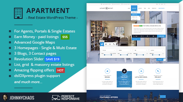 Apartment WP - Real Estate Responsive WordPress Theme for Agents, Portals & Single Property Sites - Real Estate WordPress