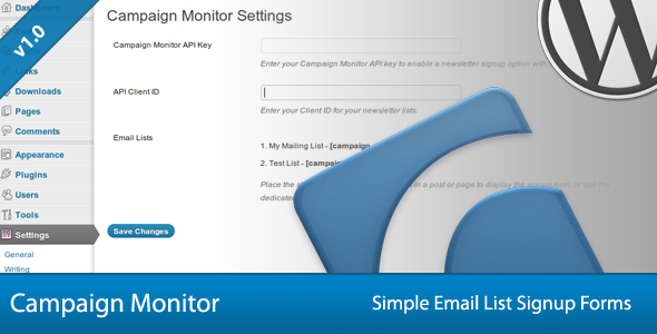 Simple Campaign Monitor Signup Forms - CodeCanyon Item for Sale