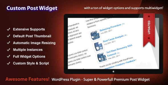 Custom Posts Widget - WordPress Premium Plugin - CodeCanyon Item for Sale