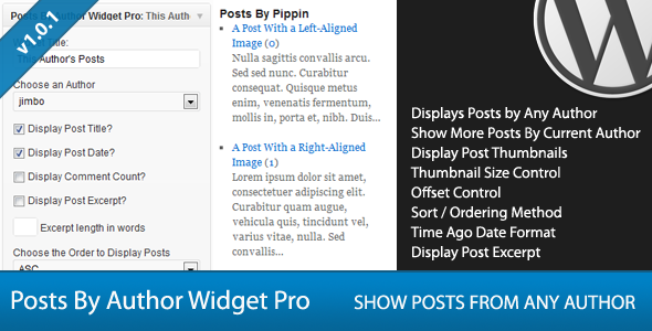 Posts By Author Widget Pro for WordPress - CodeCanyon Item for Sale