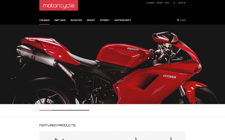 Motorcycle ZenCart Template New Screenshots BIG