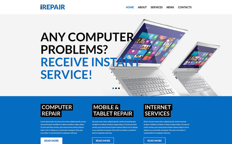 Computer Repair Services WordPress Theme New Screenshots BIG