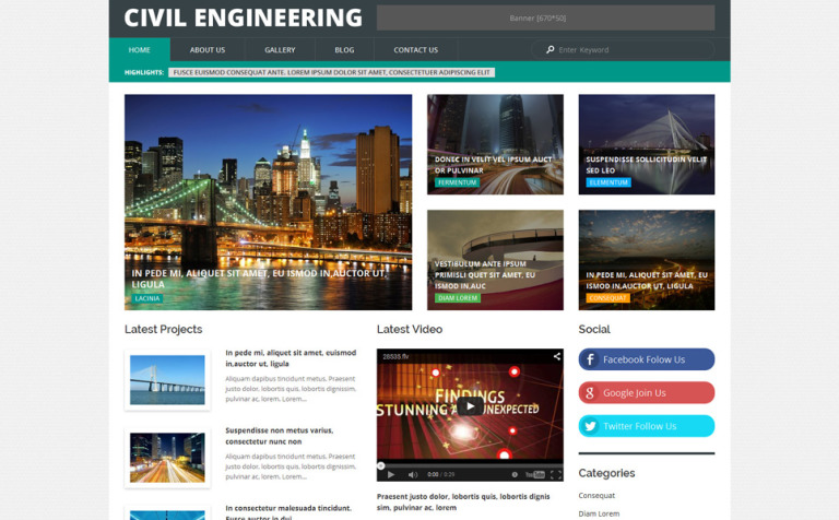 Civil Engineering WordPress Theme New Screenshots BIG