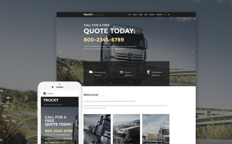Trucky - Transportation Company Joomla Template New Screenshots BIG
