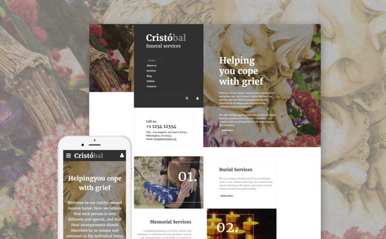 Cristobal - Funeral Services Responsive Website Template New Screenshots BIG