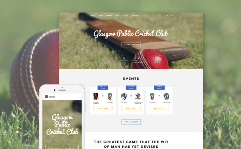 Cricket Club Joomla Template New Screenshots BIG