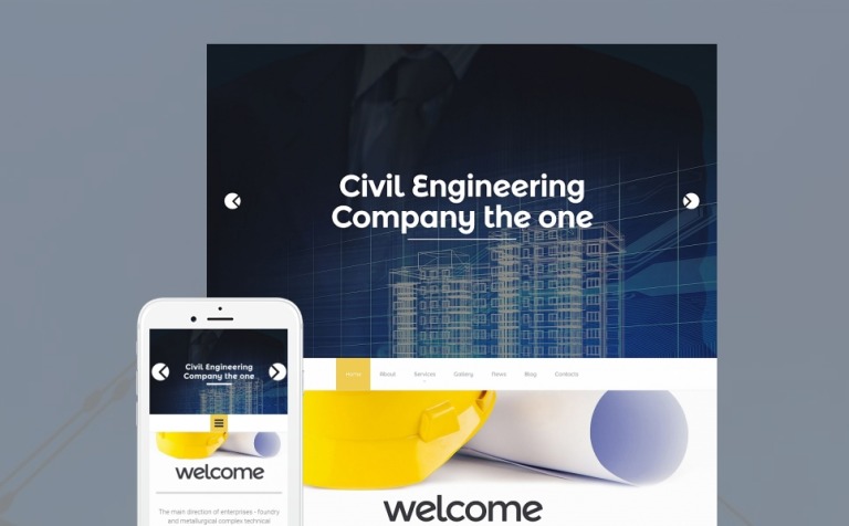 Civil Engineering Responsive Moto CMS 3 Template New Screenshots BIG