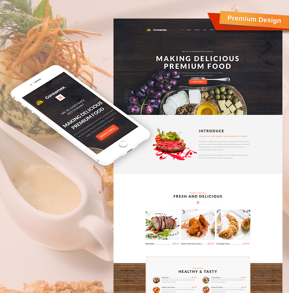 European Restaurant Premium Website Design - image