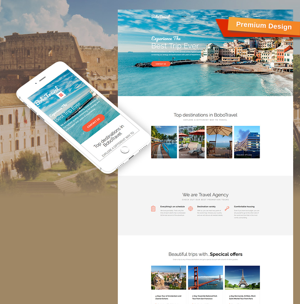 Bobo Travel Responsive Website Template - image