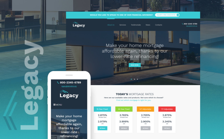 Legacy - Estate and Mortgage WordPress Theme New Screenshots BIG