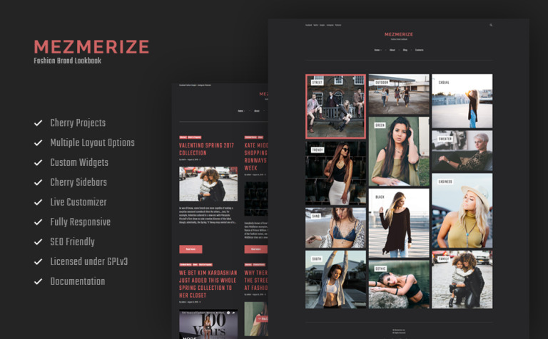Mezmerize - Fashion Brand Lookbook WordPress Theme New Screenshots BIG