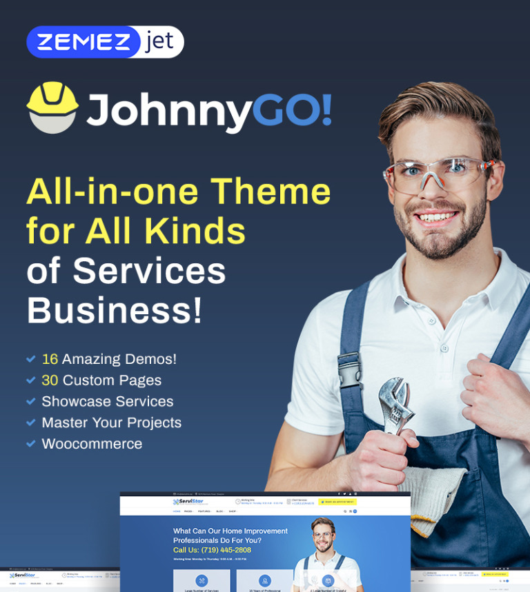 JohnnyGo - Multipurpose Home Services WordPress Theme Big Screenshot