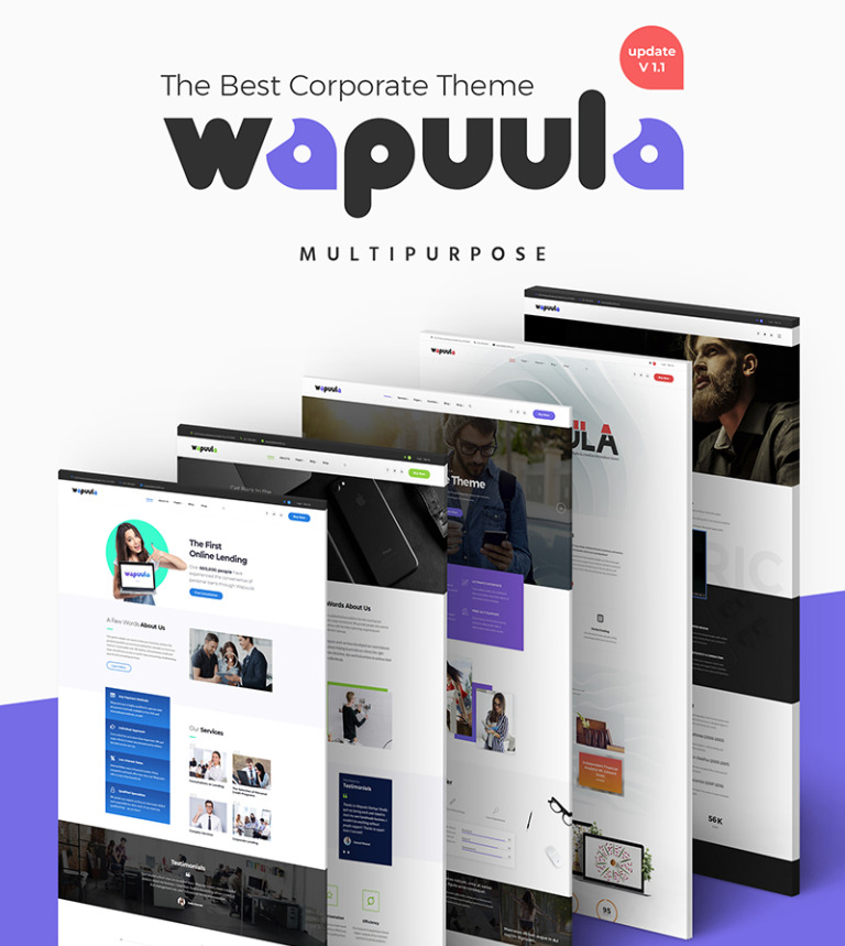 Wapuula - Multipurpose Corporate WordPress Theme Big Screenshot