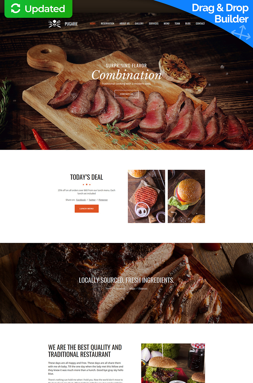 BBQ Restaurant Premium Moto CMS 3 Template - image