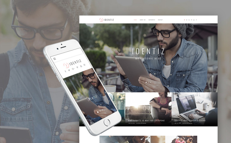 Identiz - Personal Blog WordPress Theme New Screenshots BIG