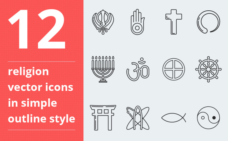 Religion vector icon set vol. 3 Iconset Template New Screenshots BIG