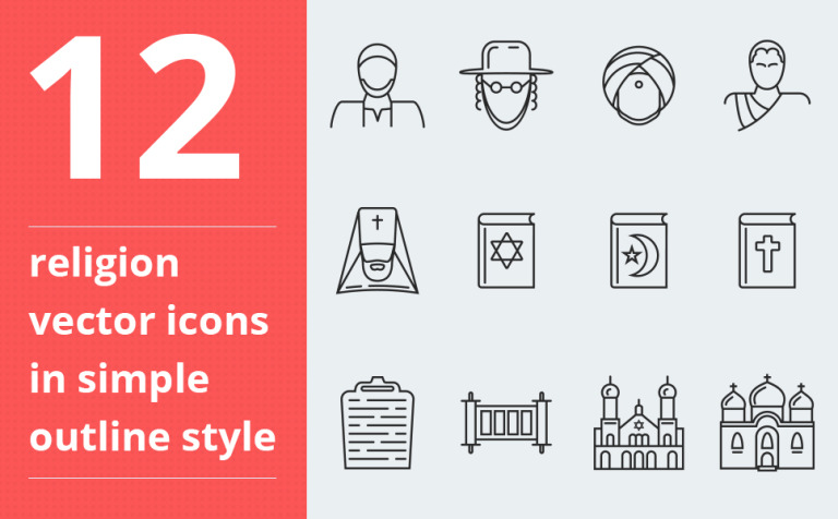 Religion vector icons vol.1 Iconset Template New Screenshots BIG