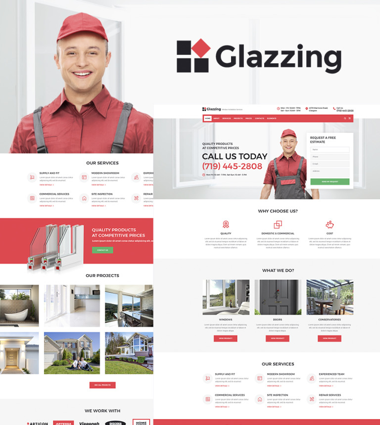 Glazzing - Window Installation Services WordPress Theme New Screenshots BIG