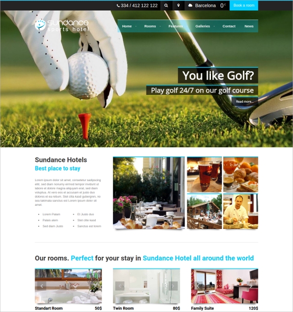 Golf Sports WordPress Theme $69