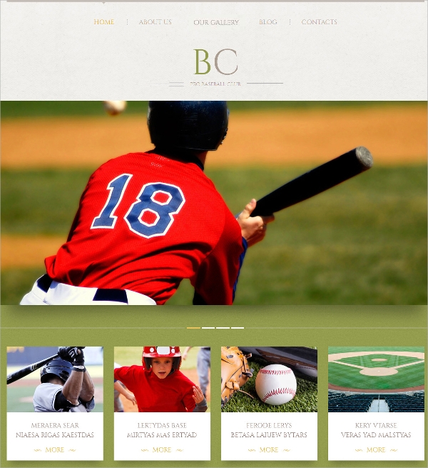 Baseball Sports Responsive WordPress Theme $75