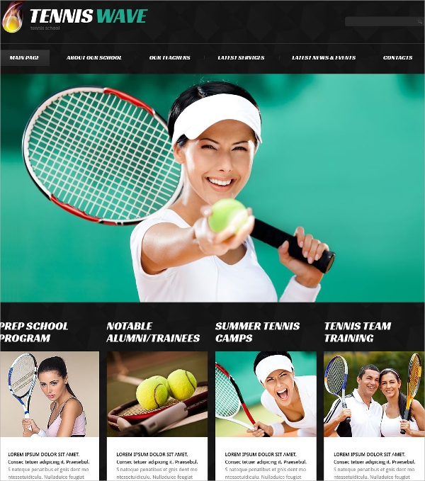 Tennis Sport Responsive WordPress Theme $75